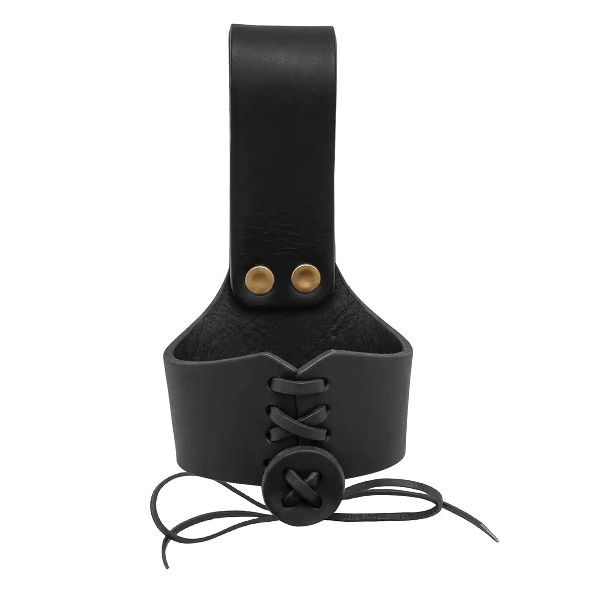 Leather Drinking Horn Holder - Adjustable Medieval Belt Frog - Image 7
