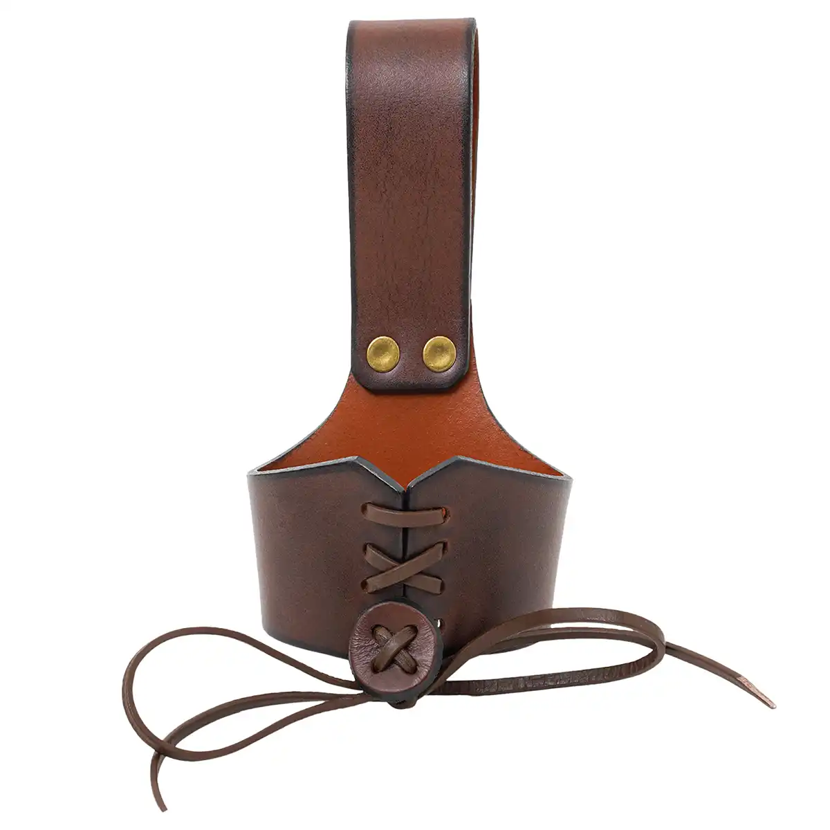 Leather Drinking Horn Holder - Adjustable Medieval Belt Frog - Image 5
