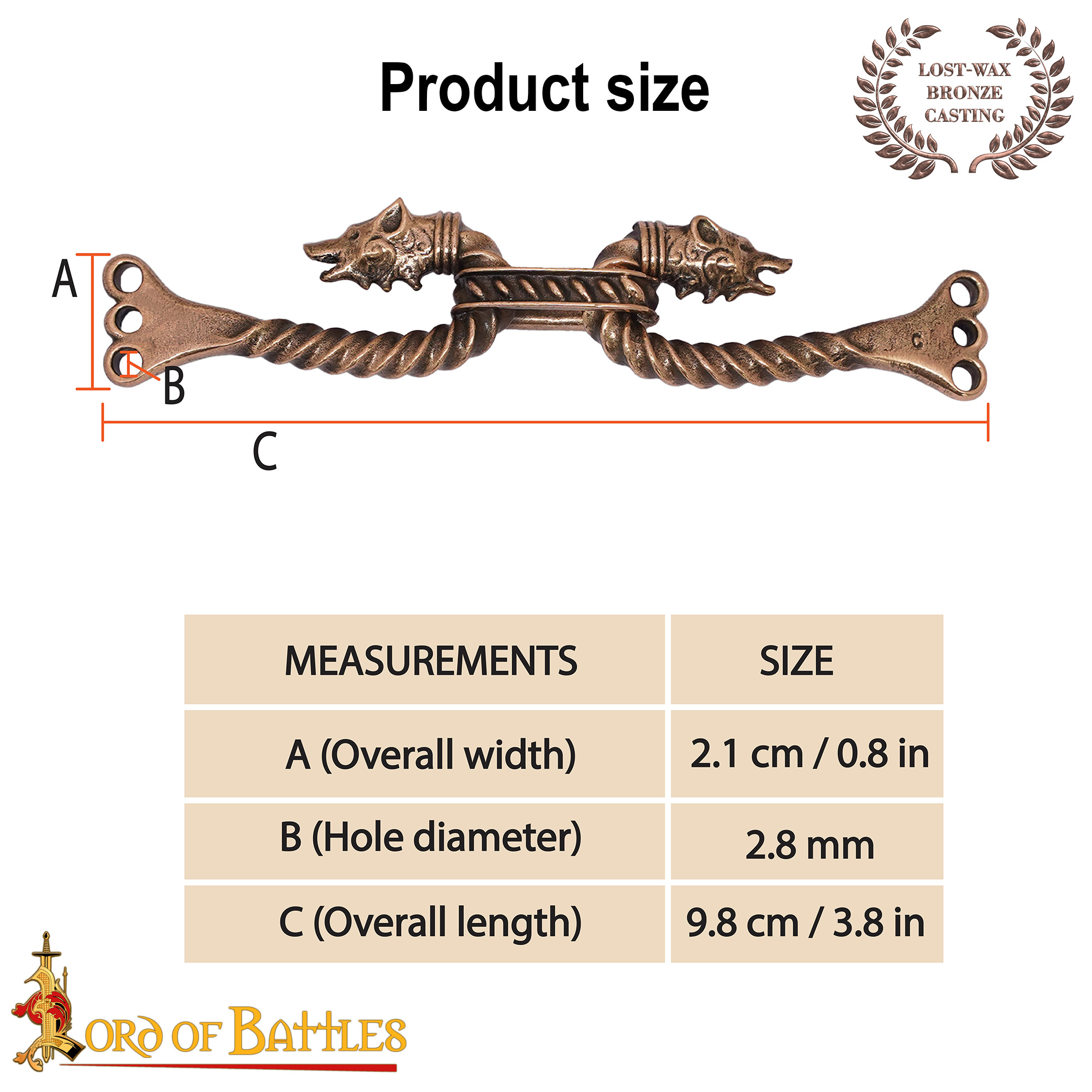 Viking Cloak Clasp Lost-Wax Bronze Viking Cloak Clasp Lost-Wax Bronze - Image 3