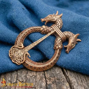 Bronze Dragon Brooch Nidhogg Jormungandr