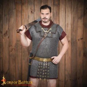 Flat Ring Roman Lorica Hamata, Riveted and Alternating, ID 9 mm, Mild Steel