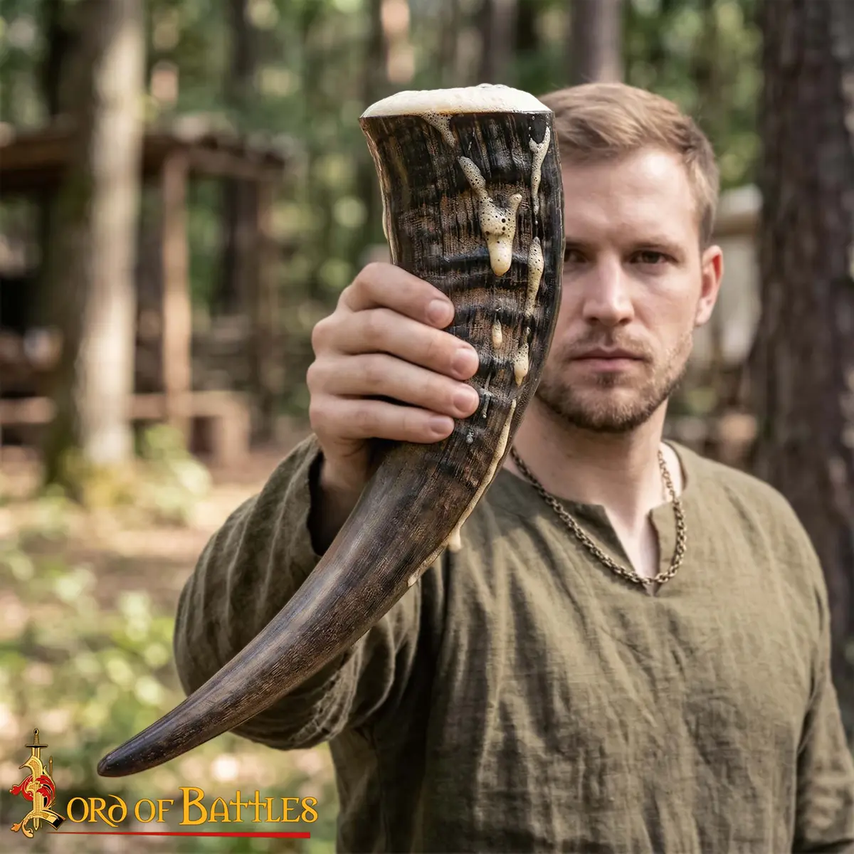 Medieval Viking Drinking Horn, Ox Horn Tankard for Mead Medieval Viking Drinking Horn, Ox Horn Tankard for Mead - Image 2