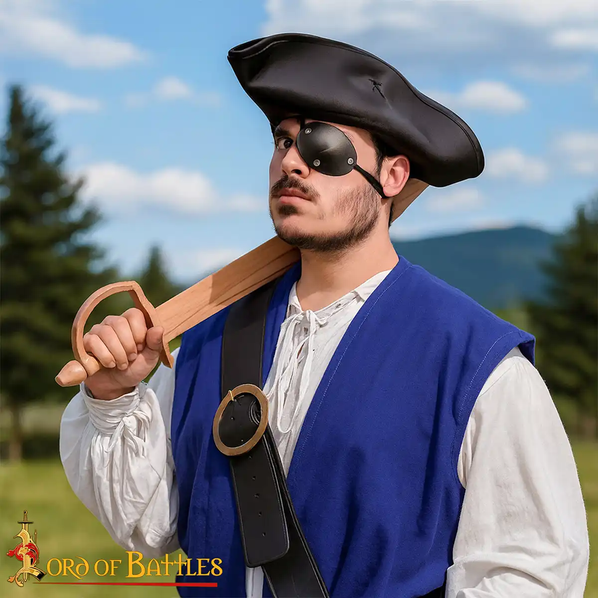 Wooden Pirate Cutlass Sword Prop with Knuckle Guard Wooden Pirate Cutlass Sword Prop with Knuckle Guard - Image 5