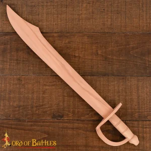 Wooden Pirate Cutlass Sword Prop with Knuckle Guard