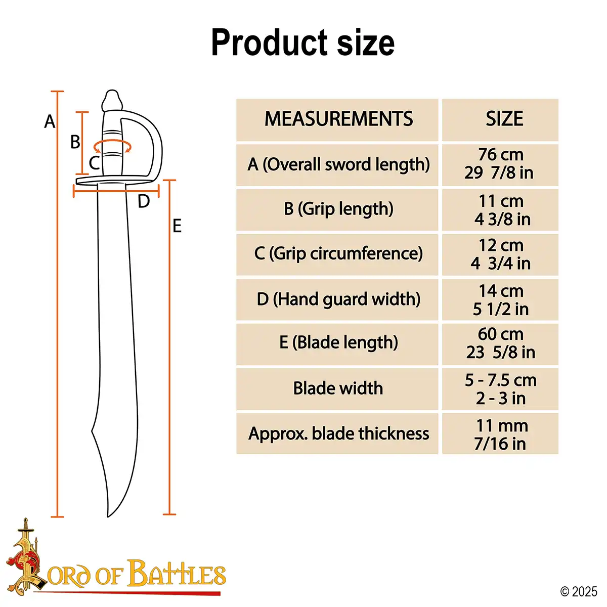 Wooden Pirate Cutlass Sword Prop with Knuckle Guard Wooden Pirate Cutlass Sword Prop with Knuckle Guard - Image 3