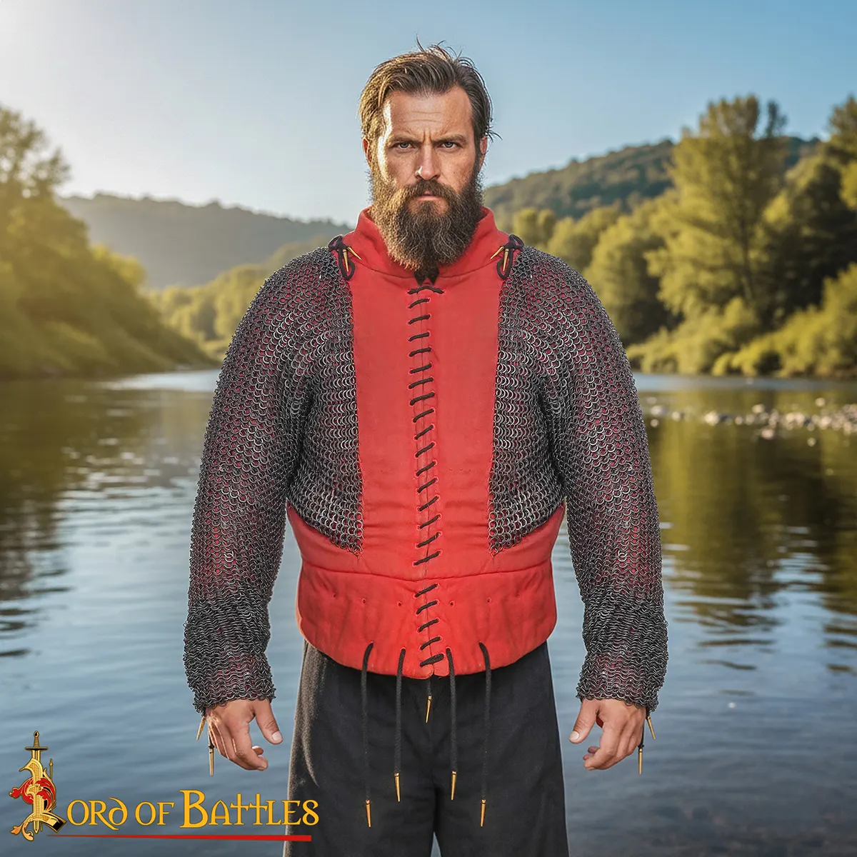 Round Ring Chainmail Paired Full Sleeves, Riveted and Alternating, ID 9 mm, Natural Round Ring Chainmail Paired Full Sleeves, Riveted and Alternating, ID 9 mm, Natural - Image 5