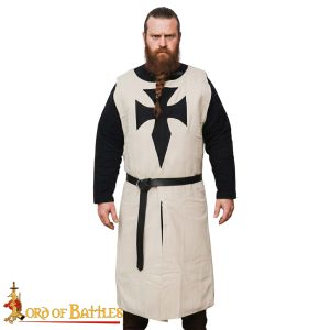 Medieval Tabard Teutonic Knights Surcoat with Black Cross – Cotton Tunic