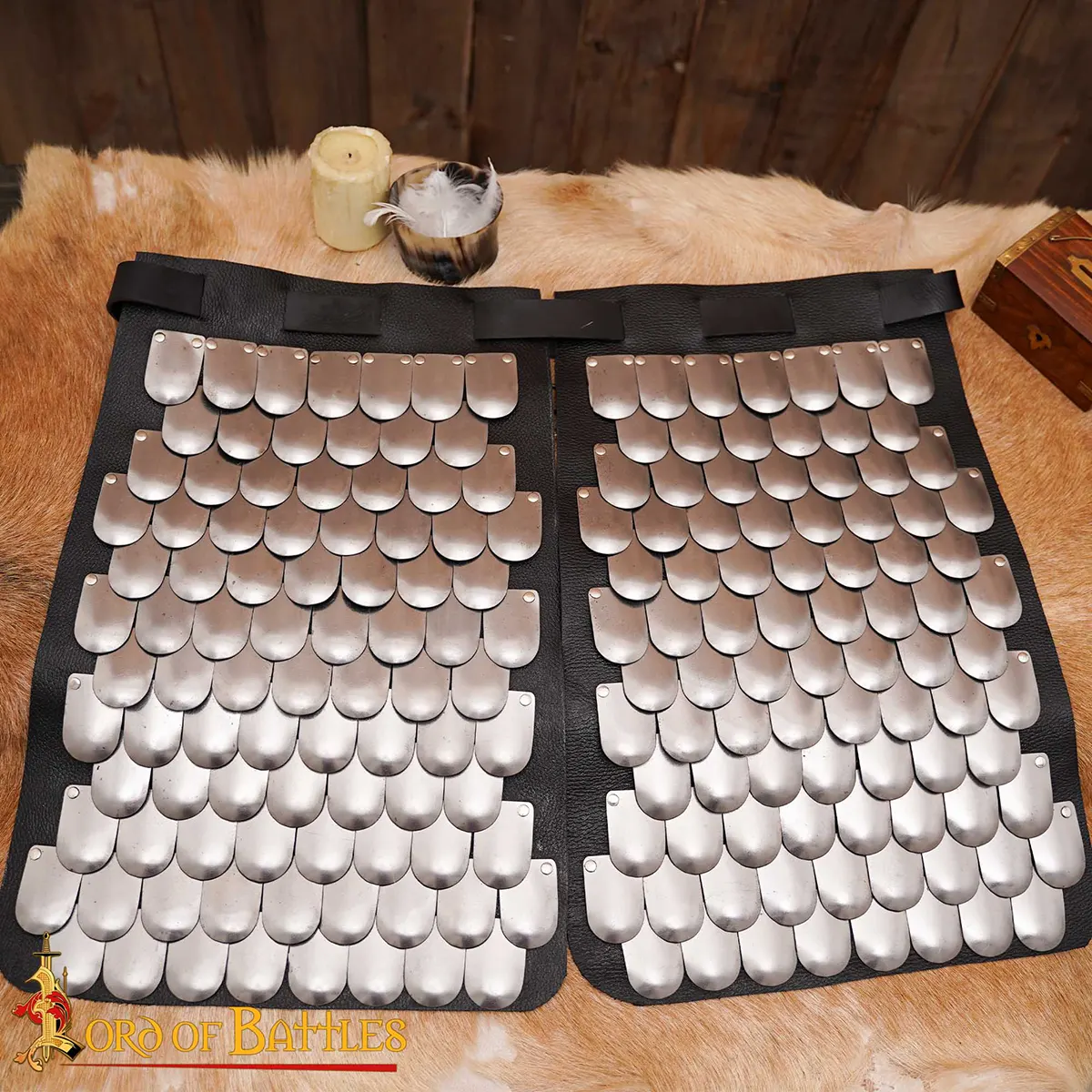 Viking Warrior Scale Skirt Genuine Leather and 20G Steel Scales Viking Warrior Scale Skirt