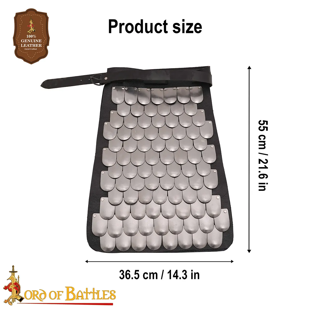 Viking Warrior Scale Skirt Genuine Leather and 20G Steel Scales Viking Warrior Scale Skirt Genuine Leather and 20G Steel Scales - Image 3