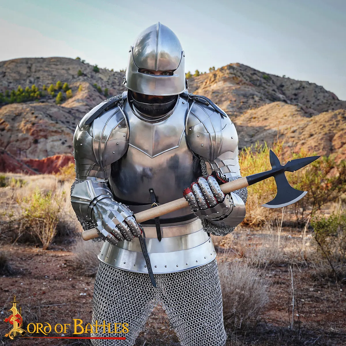 Medieval Hand-Forged Battle Axe with Wood Handle – Carbon Steel War Axe - Image 7