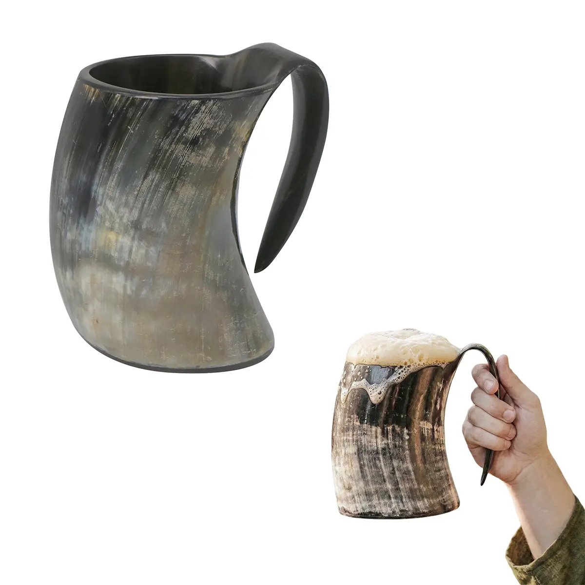 Viking Beer Tankard - Polished Natural Horn Mug Viking Beer Tankard - Polished Natural Horn Mug - Image 3