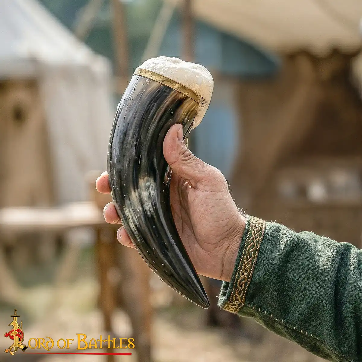Medieval Viking Drinking Horn with Solid Brass Rim Medieval Viking Drinking Horn with Solid Brass Rim - Image 6