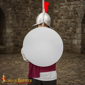 Medieval Round Customizable Shield 18 Gauge Steel with Arm Straps – Functional Reenactment & LARP Shield