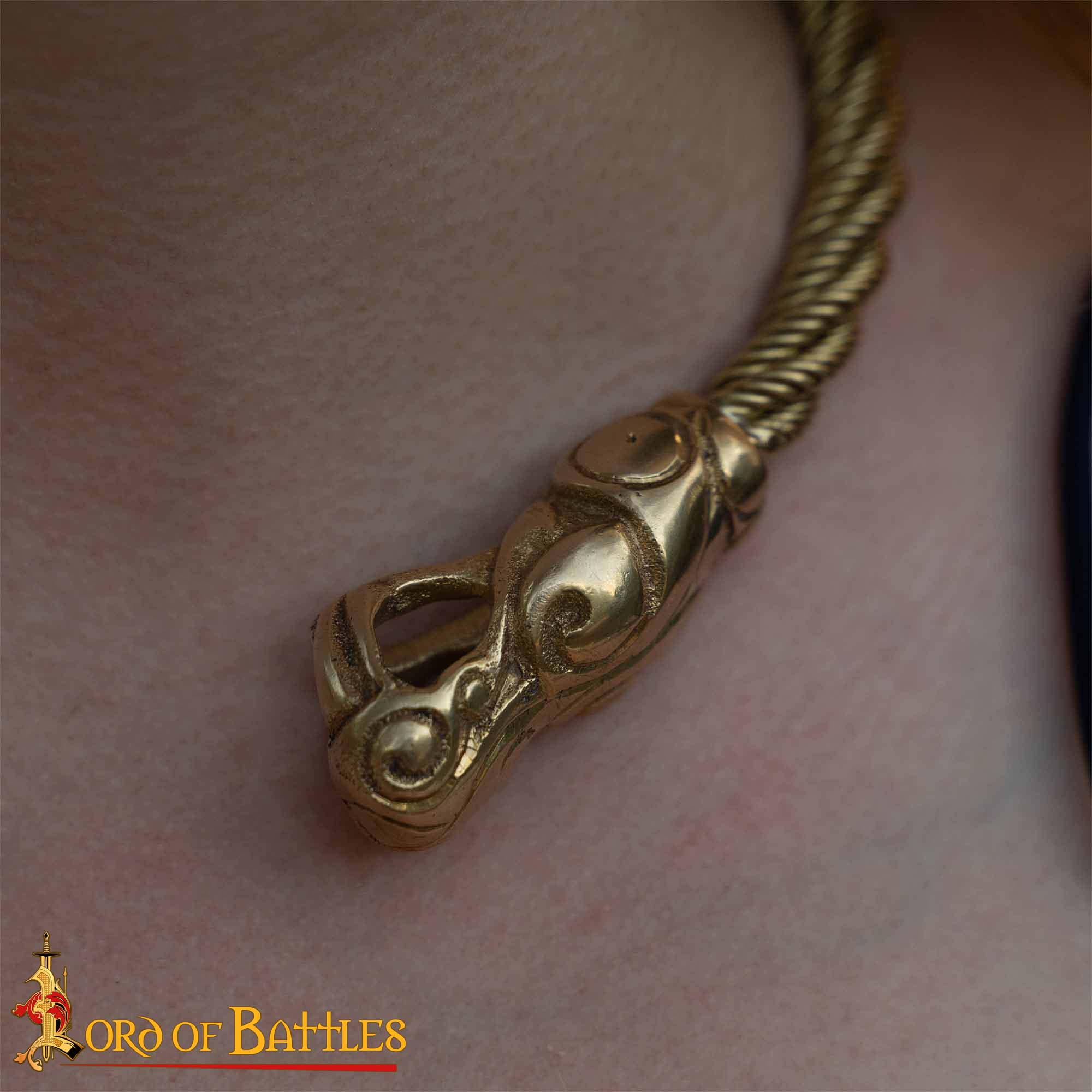 Viking Fenrir Wolf Torc Pure Solid Brass Neck Ring Viking Fenrir Wolf Torc Pure Solid Brass Neck Ring - Image 4