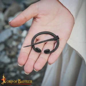 Viking Brooch - Hand-Forged Medieval Iron Cloak Pin