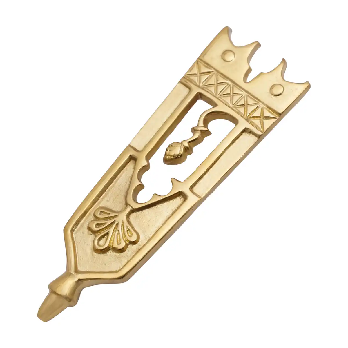 Closed Thistle Pure Solid Brass Belt End Chape - Image 5