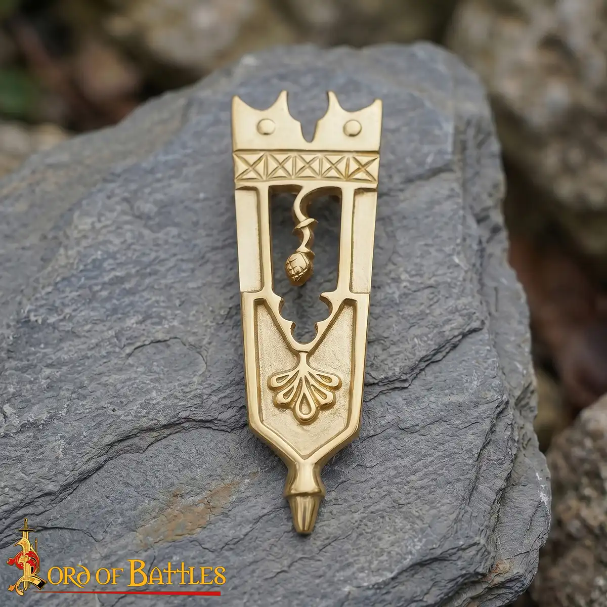 Closed Thistle Pure Solid Brass Belt End Chape - Image 7