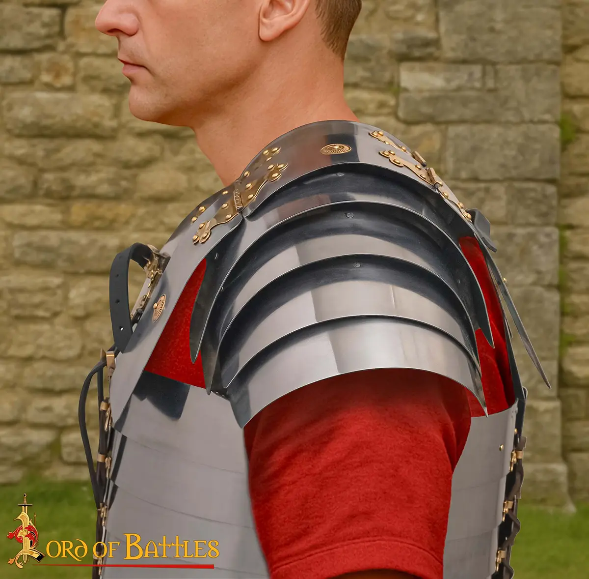 Roman Lorica Segmentata Corbridge A, 20 Gauge Steel Armor with Brass & Leather Fittings Roman Lorica Segmentata Corbridge A, 20 Gauge Steel Armor with Brass & Leather Fittings - Image 4