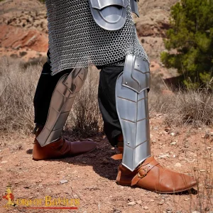 Medieval fantasy Greaves with included Knee Cops Poleyns 18 gauge