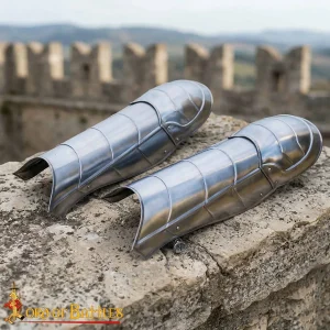 Medieval fantasy Greaves with included Knee Cops Poleyns 18 gauge