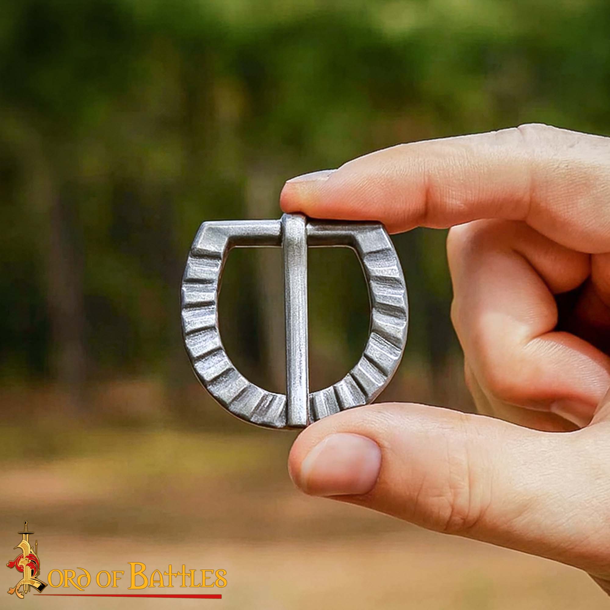 Medieval Rustic Iron Buckle – Hand Forged D-Shaped Iron Belt Buckle Medieval Rustic Iron Buckle – Hand Forged D-Shaped Iron Belt Buckle - Image 5