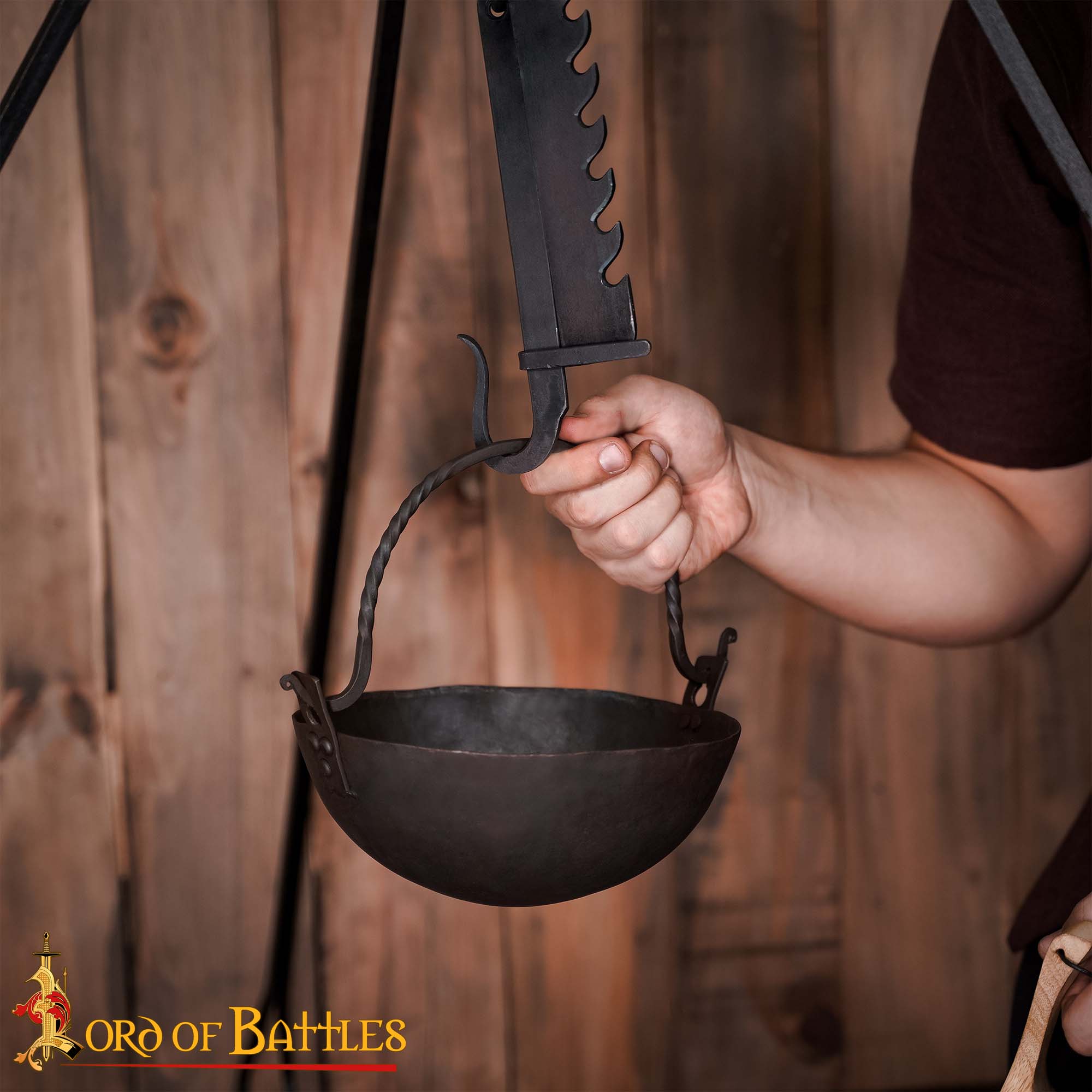 Hand Forged Cauldron Fully Functional Iron Camping Accessory Hand Forged Cauldron Fully Functional Iron Camping Accessory - Image 2