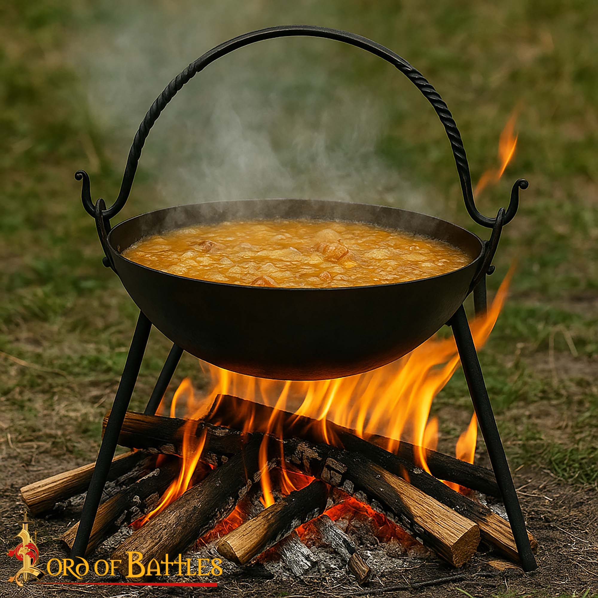 Hand Forged Cauldron Fully Functional Iron Camping Accessory Hand Forged Cauldron Fully Functional Iron Camping Accessory - Image 4