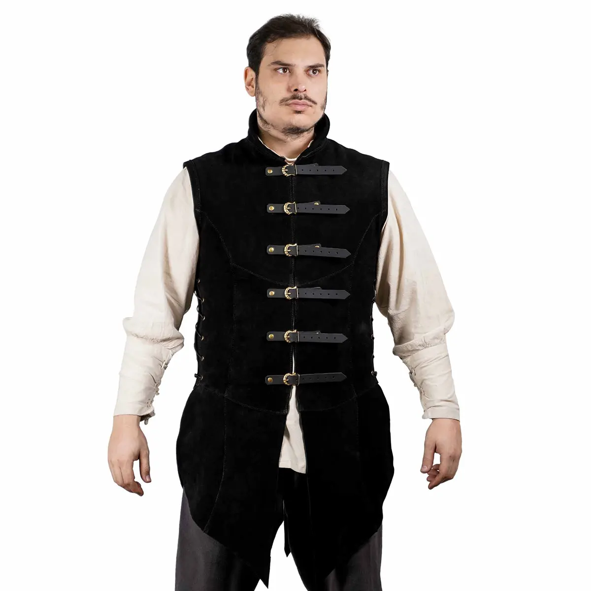 Medieval Suede Leather Jerkin - Adrián Renaissance Doublet Medieval Suede Leather Jerkin - Adrián Renaissance Doublet - Image 4