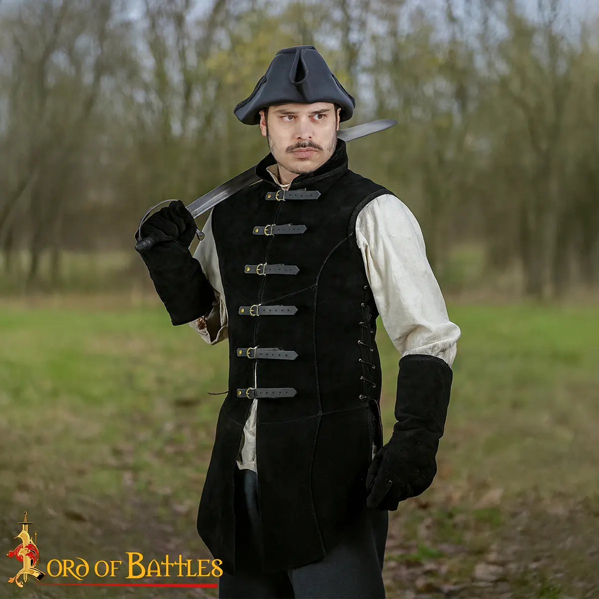 Medieval Suede Leather Jerkin - Adrián Renaissance Doublet Medieval Suede Leather Jerkin - Adrián Renaissance Doublet - Image 6