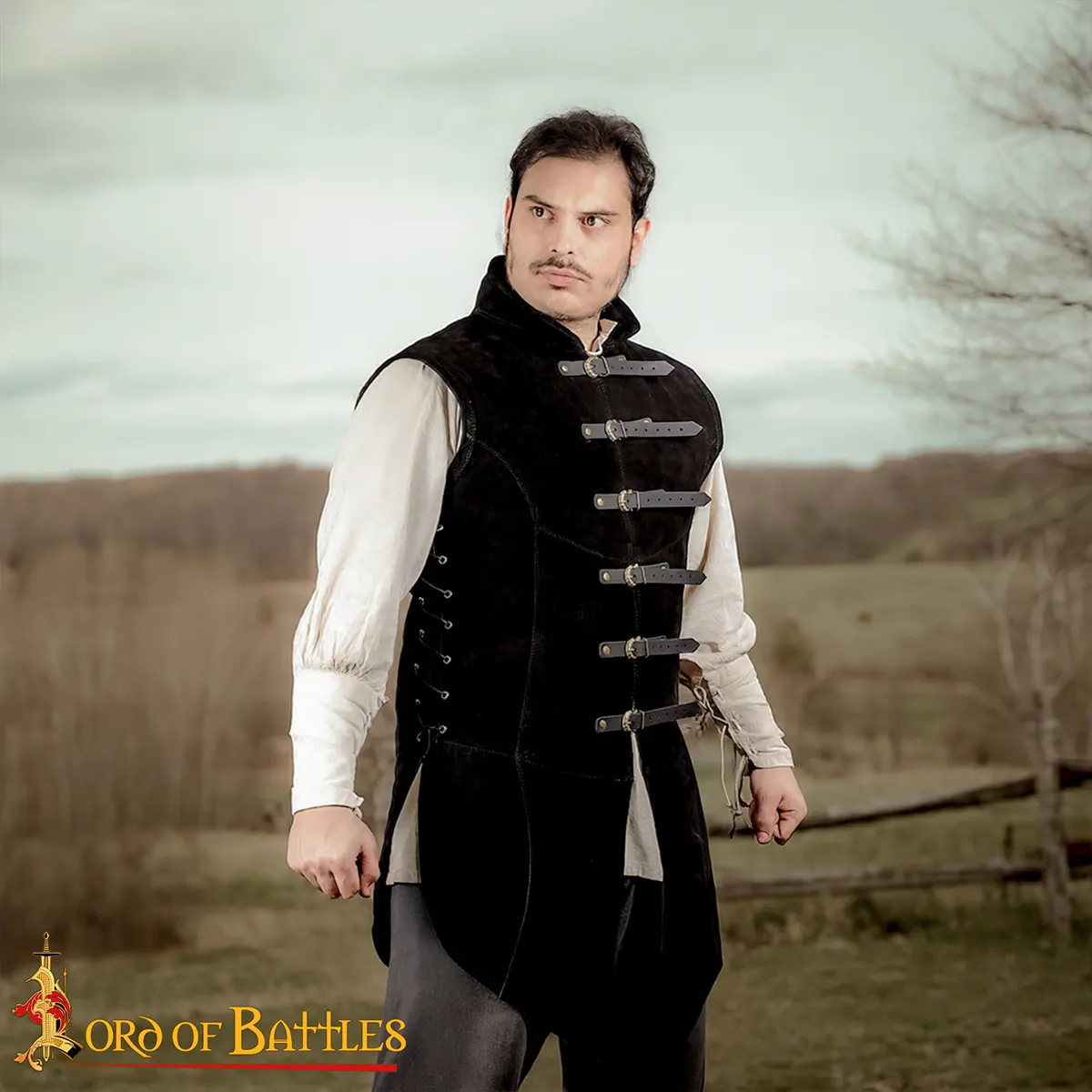 Medieval Suede Leather Jerkin - Adrián Renaissance Doublet Medieval Suede Leather Jerkin - Adrián Renaissance Doublet - Image 2