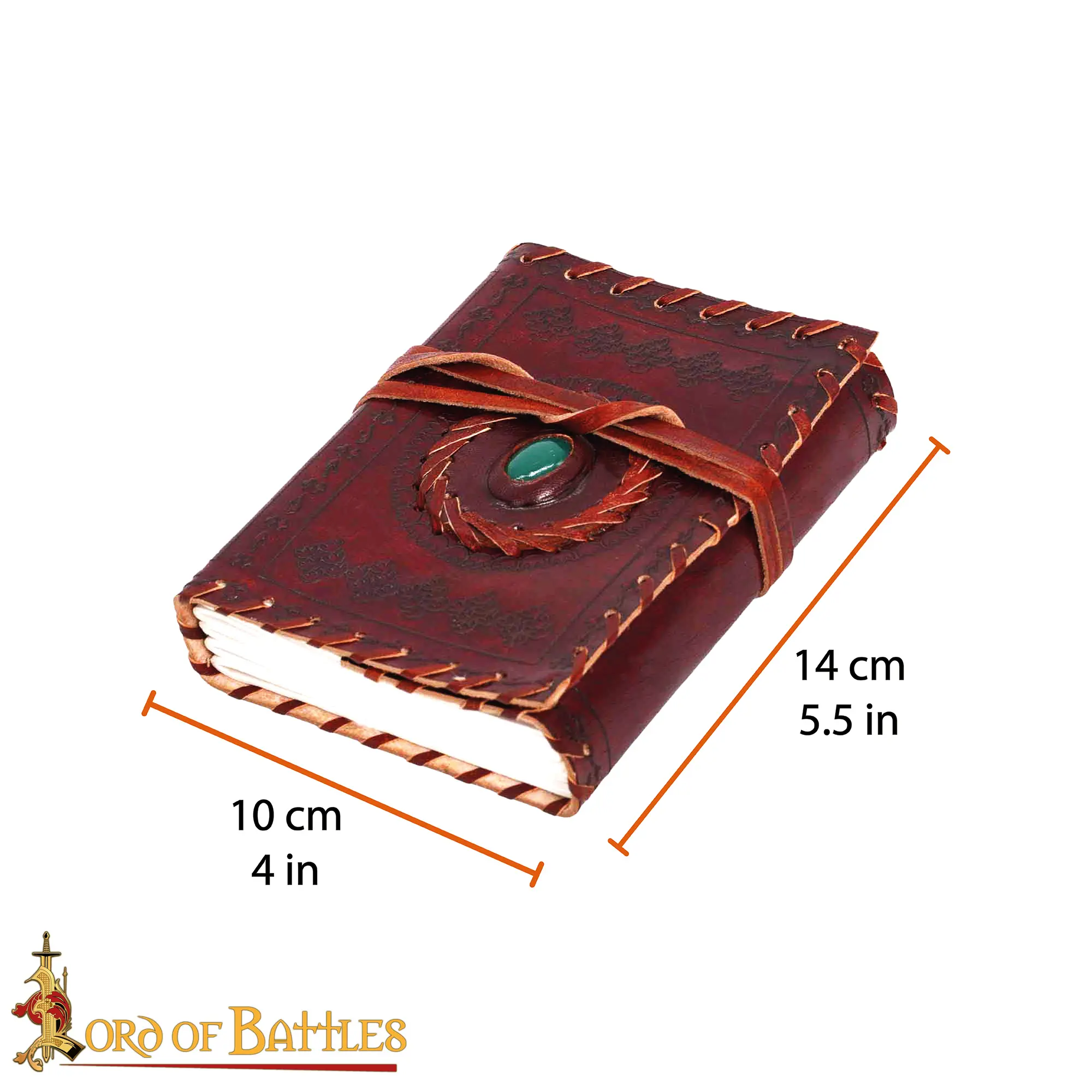 Leather Journal Notebook with Green Stone & Etching Leather Journal Notebook with Green Stone & Etching - Image 3