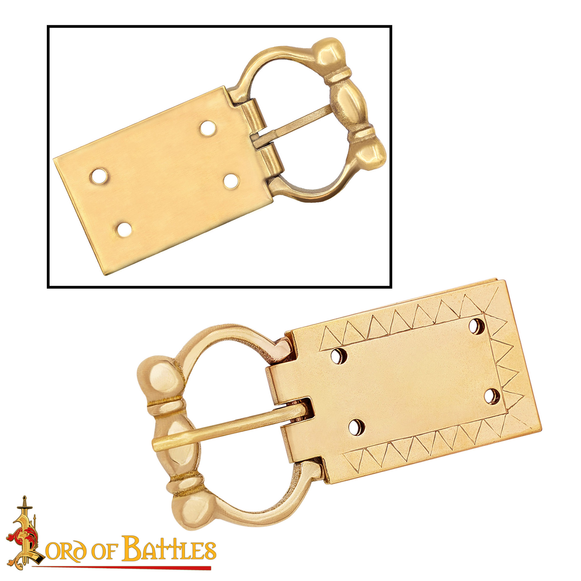 Medieval Pure Solid Brass Belt Buckle Functional Clothing Accessory Medieval Pure Solid Brass Belt Buckle Functional Clothing Accessory - Image 4