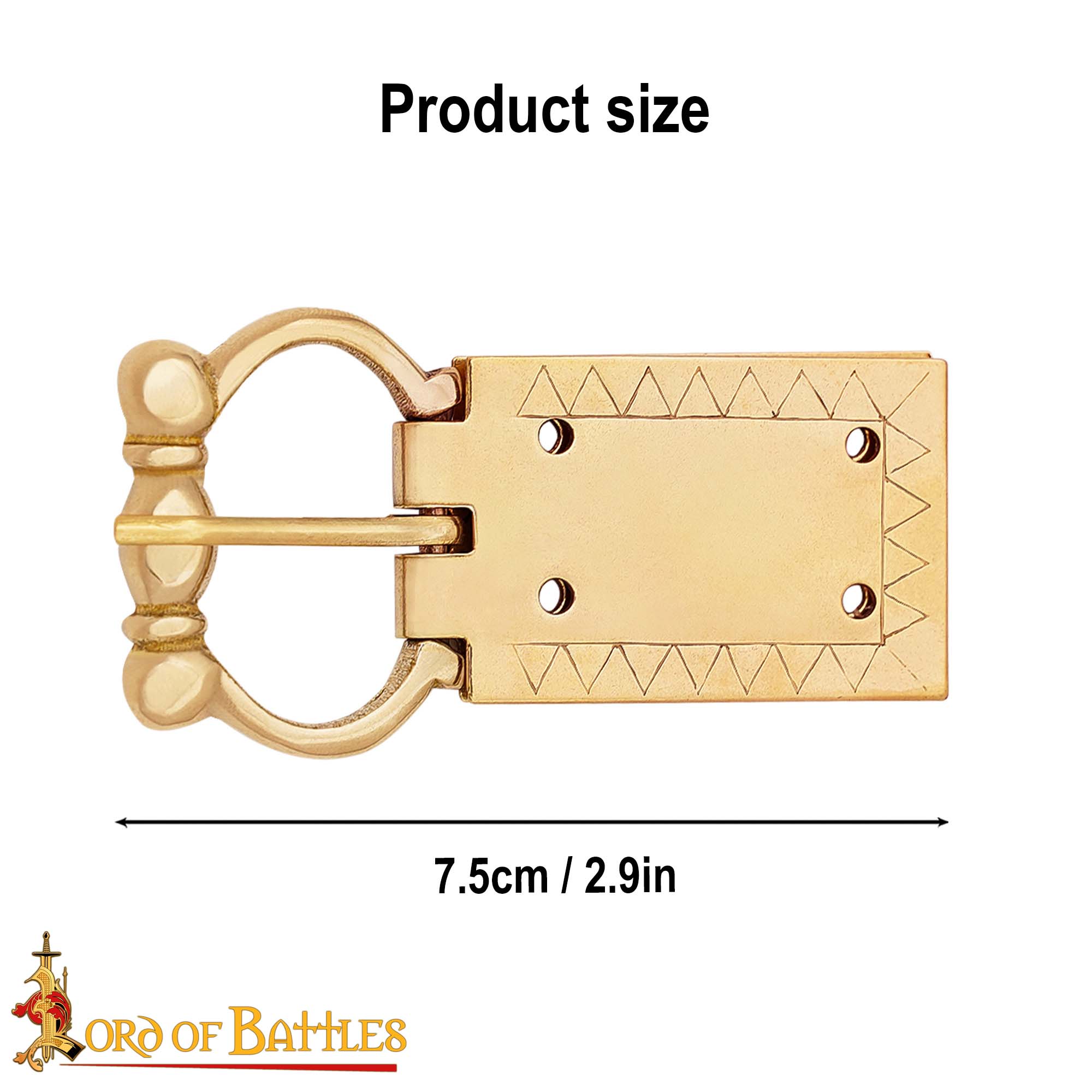 Medieval Pure Solid Brass Belt Buckle Functional Clothing Accessory Medieval Pure Solid Brass Belt Buckle Functional Clothing Accessory - Image 3