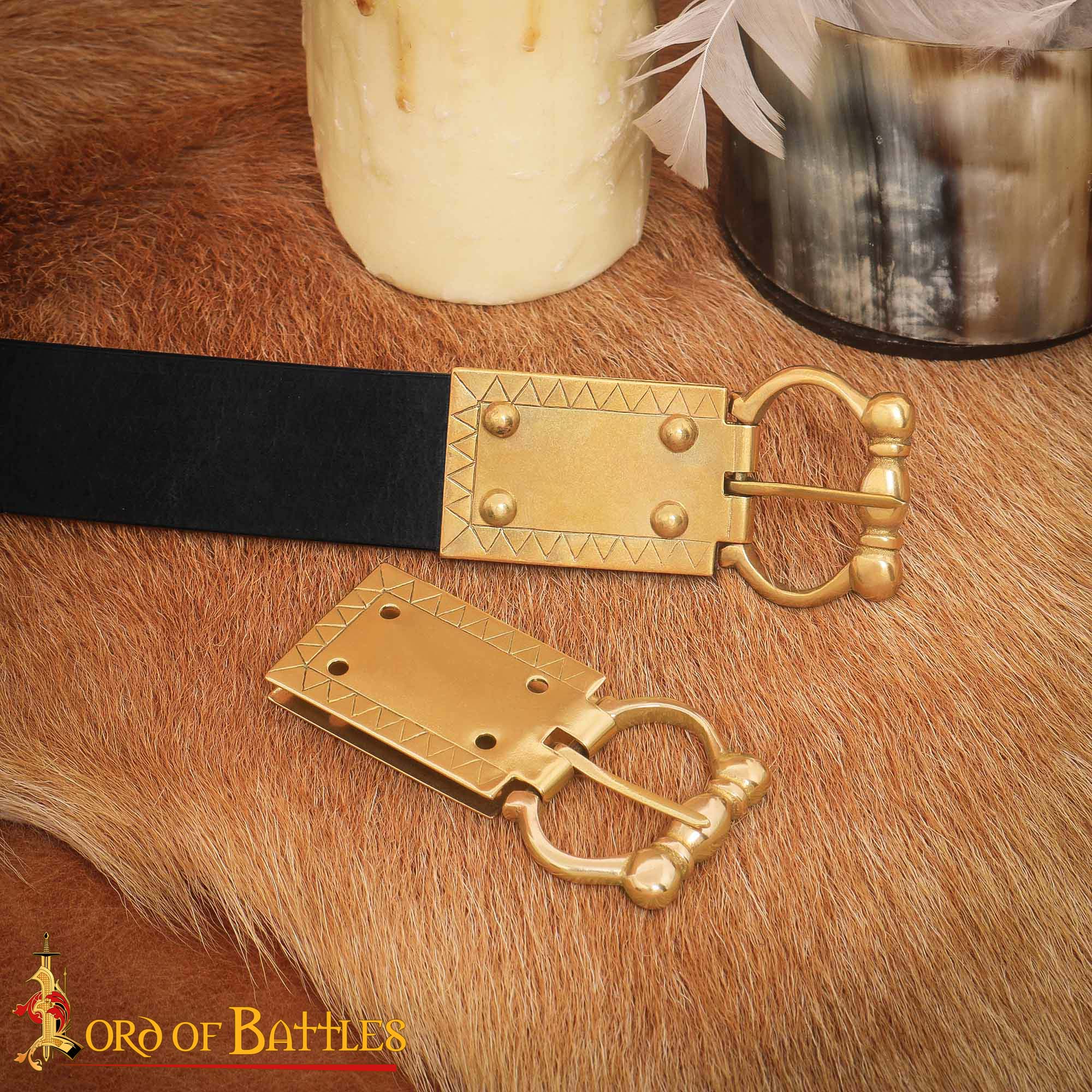 Medieval Pure Solid Brass Belt Buckle Functional Clothing Accessory Medieval Pure Solid Brass Belt Buckle Functional Clothing Accessory - Image 2