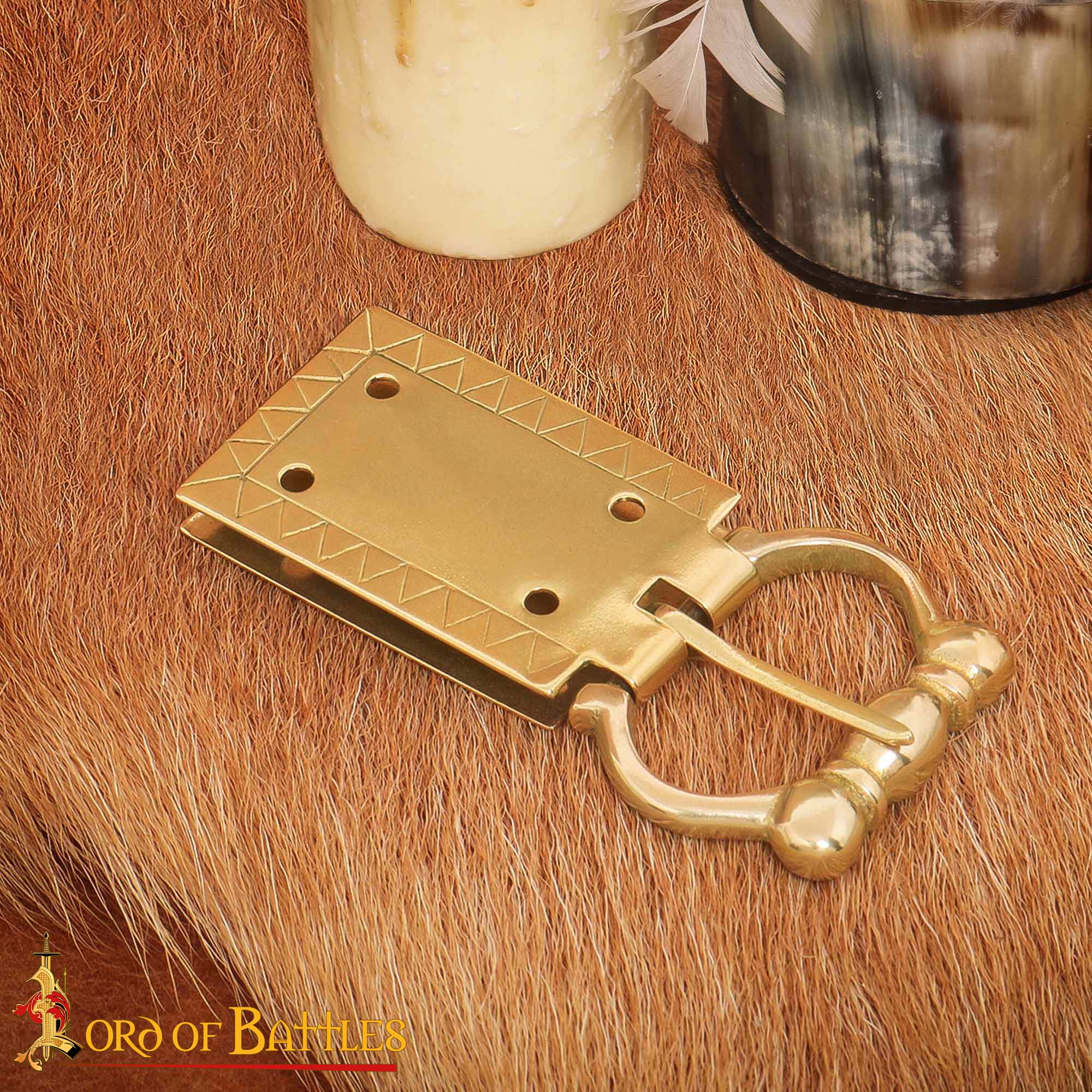 Medieval Pure Solid Brass Belt Buckle Functional Clothing Accessory Medieval Brass Belt Buckle