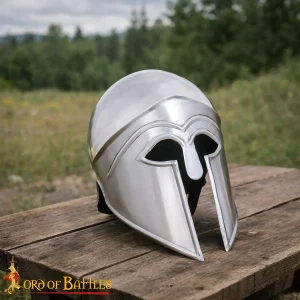 Greek hoplite Corinthian Steel Helmet with Leather Liner