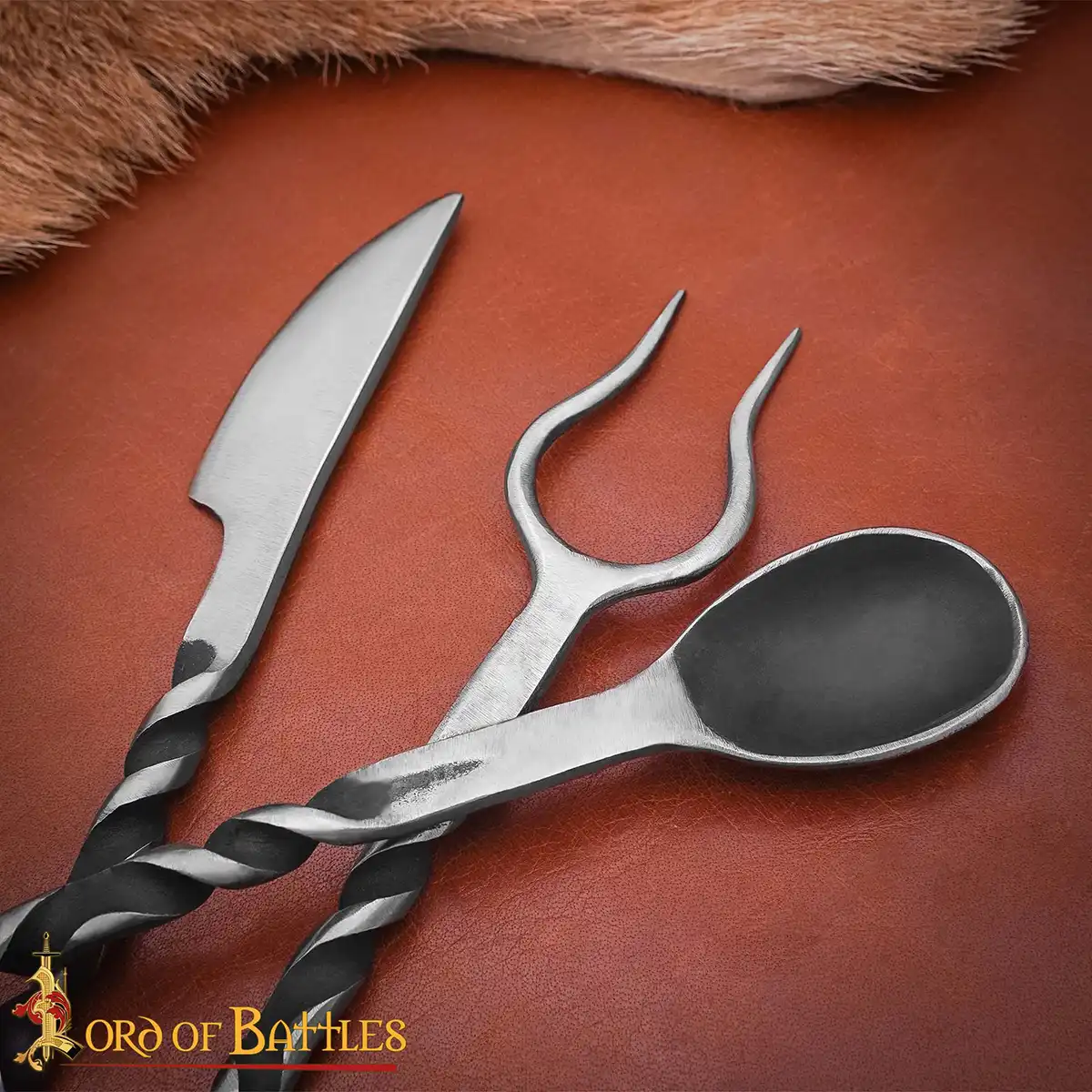 Hand-Forged Rustic Cutlery Set – Iron Spoon, Fork & Knife with Twisted Handles Hand-Forged Rustic Cutlery Set – Iron Spoon, Fork & Knife with Twisted Handles - Image 7