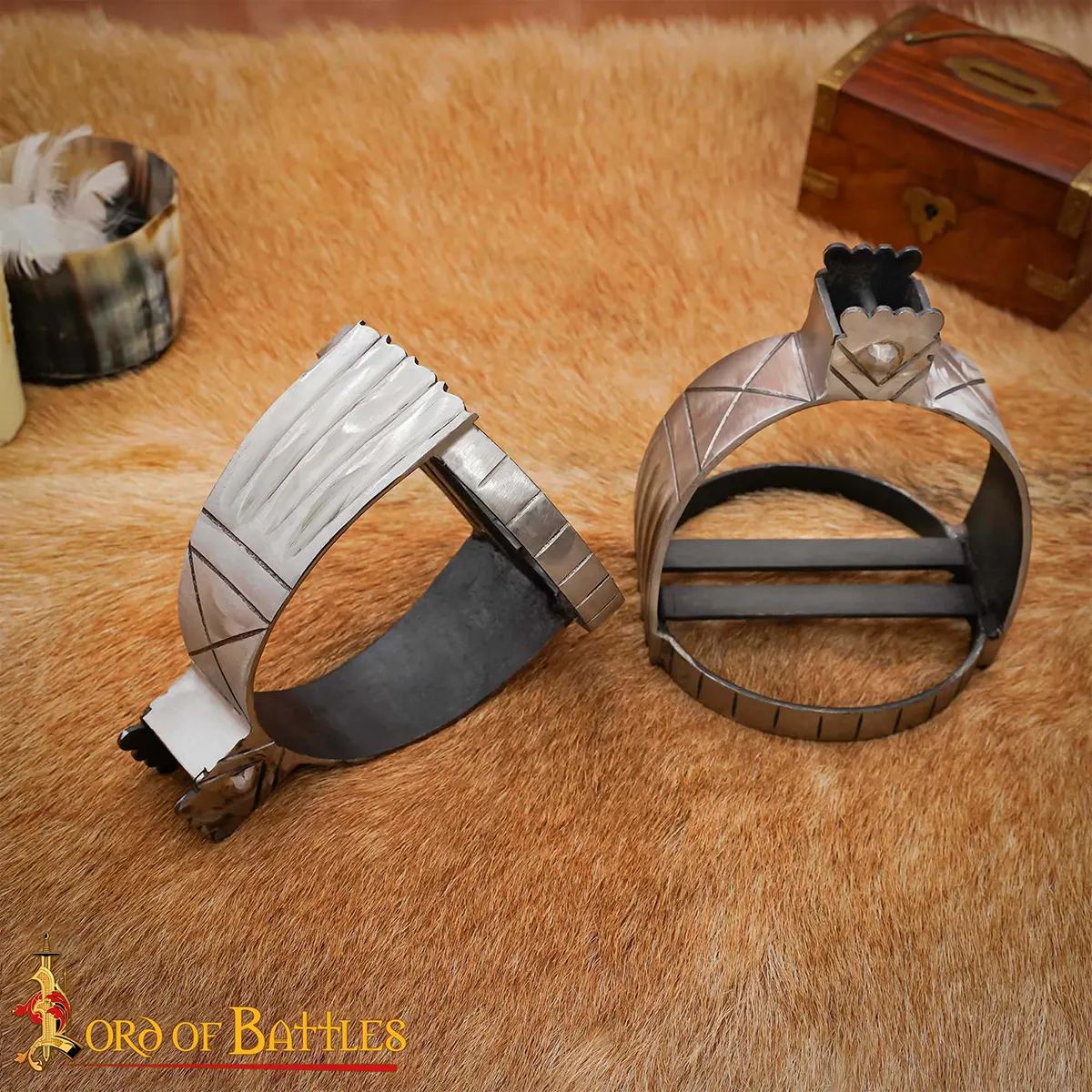 Hand Forged Medieval Steel Stirrups Hand Forged Medieval Steel Stirrups - Image 2