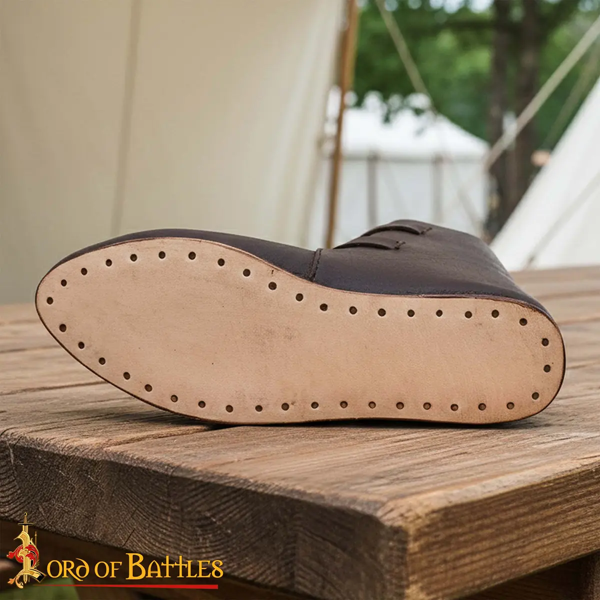 Medieval Ankle Boots – Handcrafted Leather Footwear with Brass Buckle Closures Medieval Ankle Boots – Handcrafted Leather Footwear with Brass Buckle Closures - Image 5